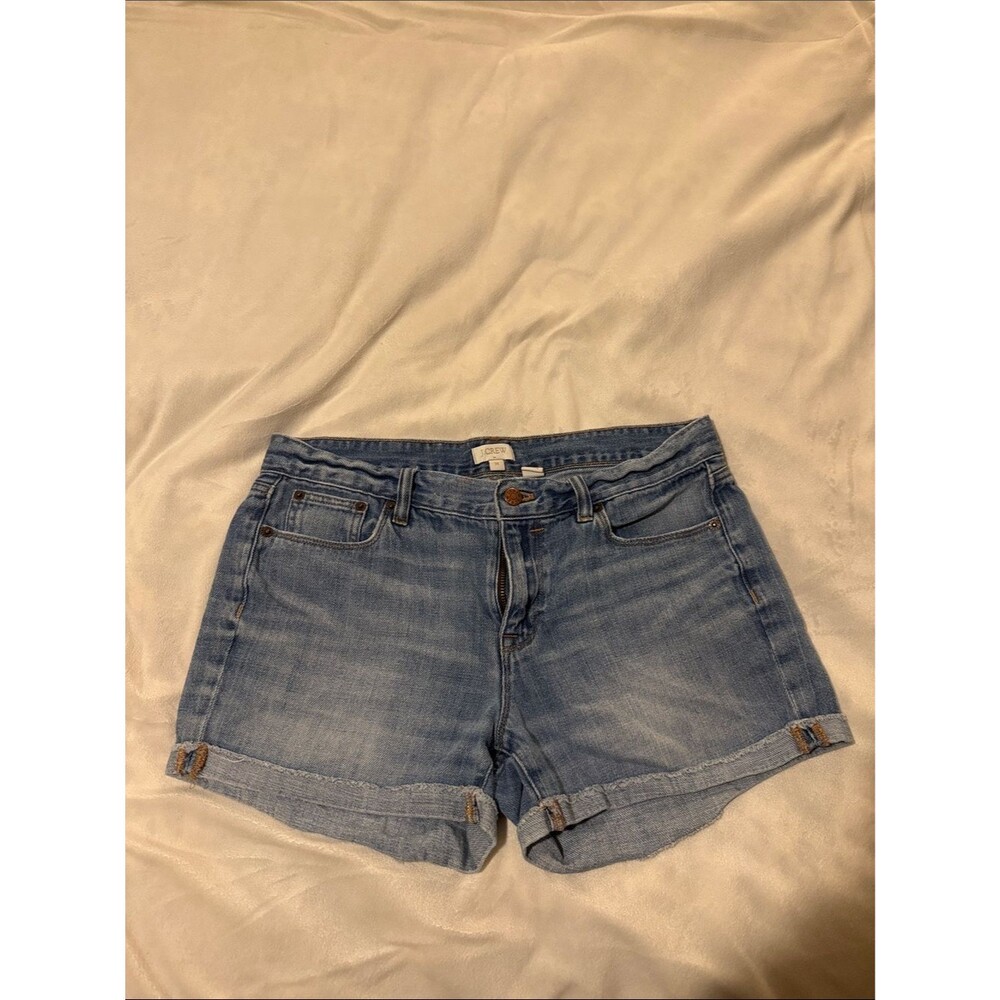 J. Crew Light Wash Denim Cuffed Shorts Size 28